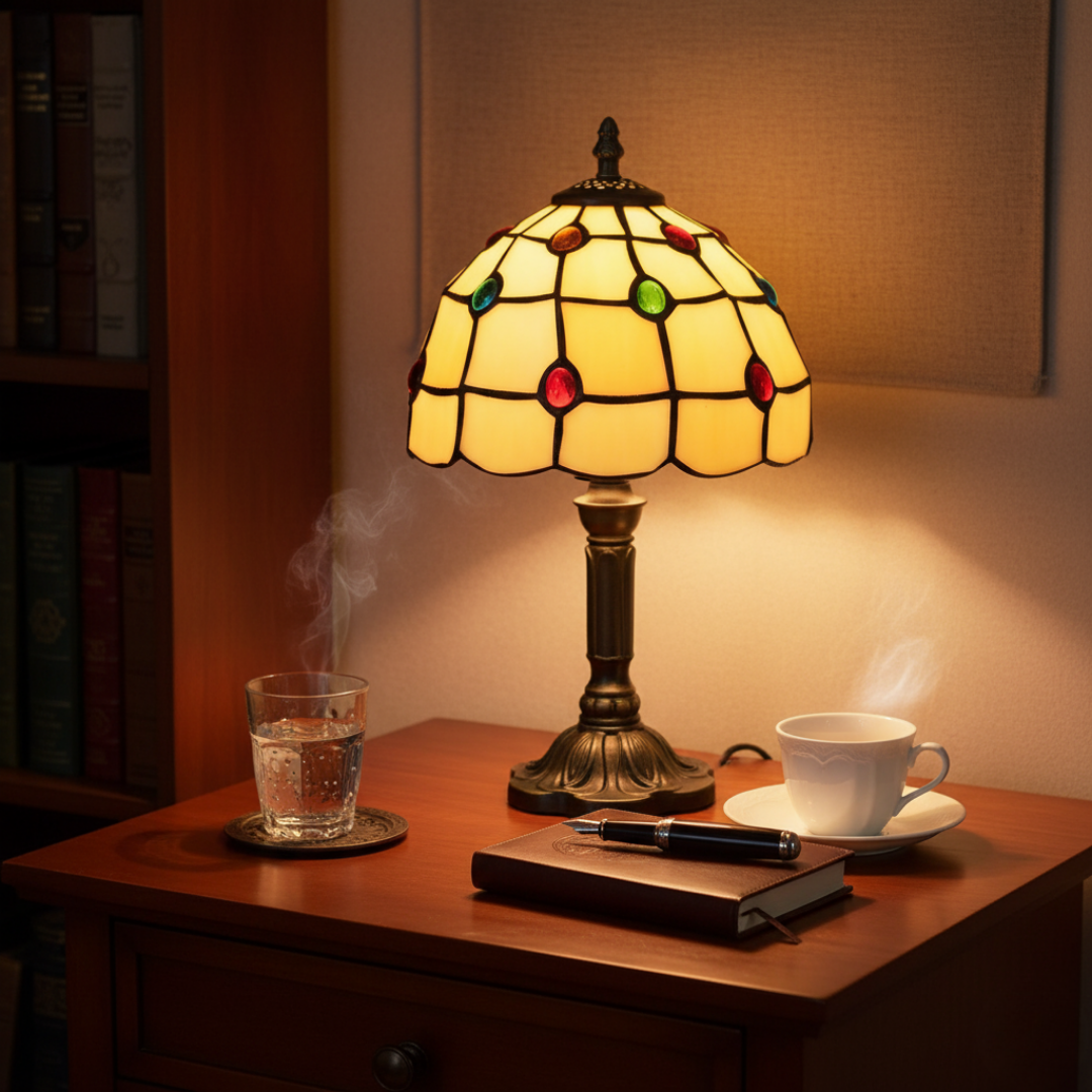 Art Deco Fönsterlampor i Målade Glas