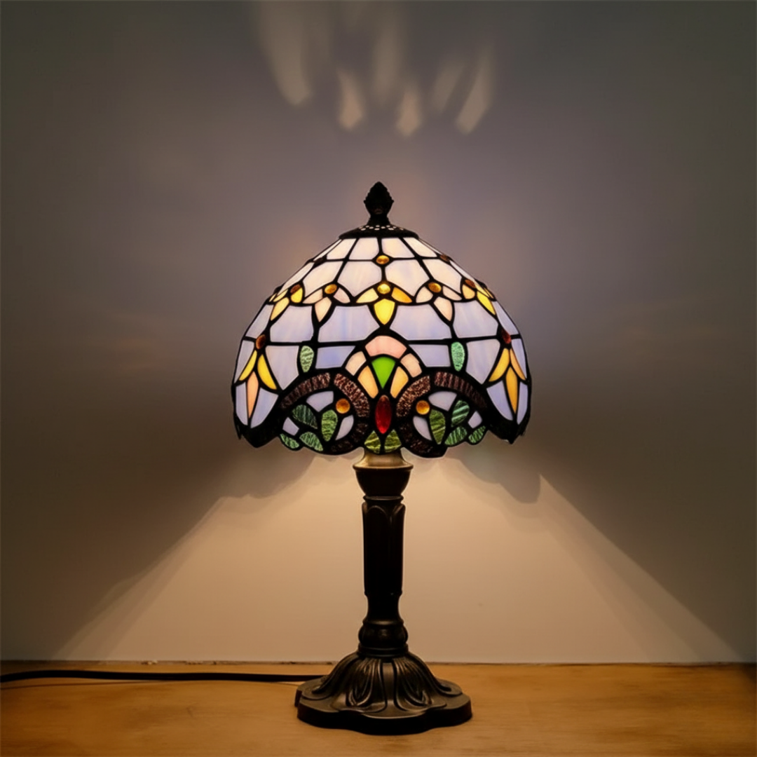 Retro Färgat Glas Bordslampa